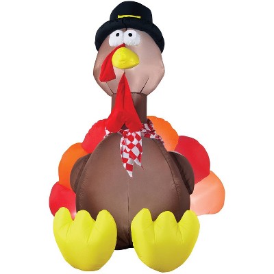 6' Halloween Turkey with Lights Airblown