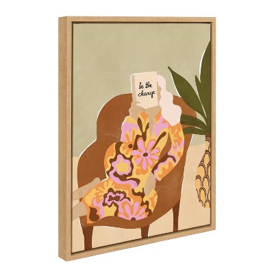 Be the Change Abstract Canvas Print with Natural Frame