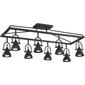 Pro Track Kane 8-Head LED Ceiling Track Light Fixture Kit Spot Light GU10 Directional Brown Bronze Finish Metal Farmhouse Rustic Cage Kitchen 36" Wide - 1 of 4