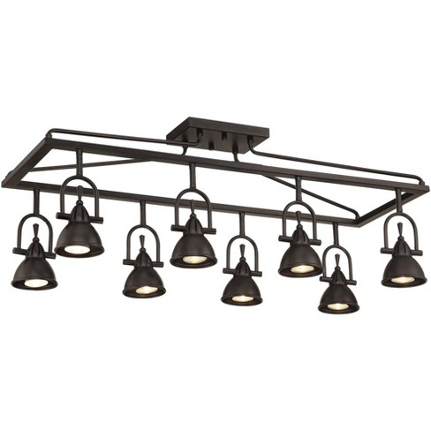 Pro Track Kane 8-Head LED Ceiling Track Light Fixture Kit Spot Light GU10 Directional Brown Bronze Finish Metal Farmhouse Rustic Cage Kitchen 36" Wide - image 1 of 4