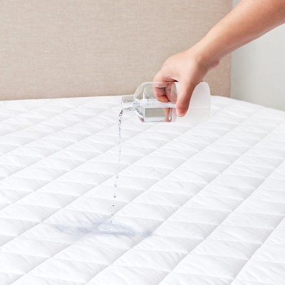 Queen Size White Waterproof Polyester Mattress Pad Cover