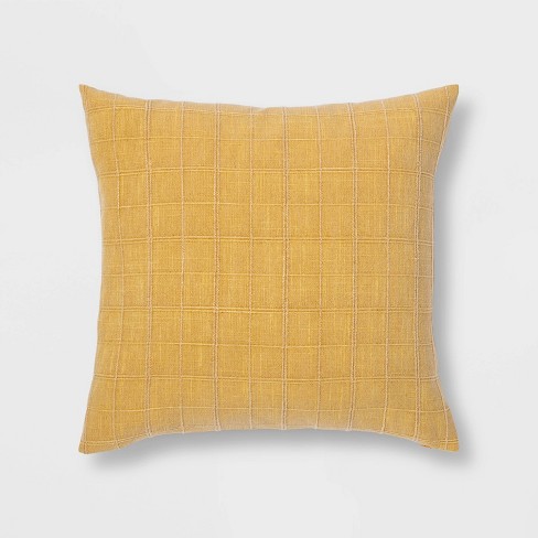 Woven Washed Windowpane Throw Pillow - Threshold™ - image 1 of 4
