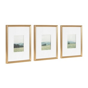 Kate & Laurel All Things Decor 11"x14" Matted to 5"x7" Adlynn Art Set Gold - 1 of 4
