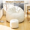 Hooseng Bean Bag Chair with Ottoman, Floral Shaped Bean Bag Sofa with Dutch Velvet Cover & Memory Foam Filler for Adults, Bedroom, Living Room, Dorm - 4 of 4
