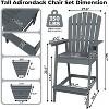 Outdoor Tall Chairs Set of 2, Patio Barstools with Connecting Tray, High Back, for Deck, Backyard, Balcony - 4 of 4