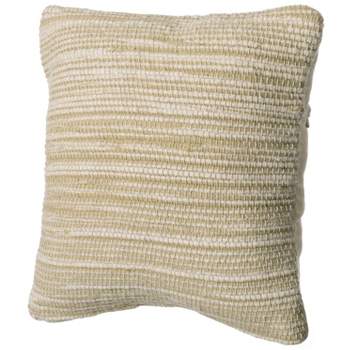 Deerlux 16 Handwoven Cotton Throw Pillow Cover with Large White Tufted Diamond Pattern and Tassel Corners, White