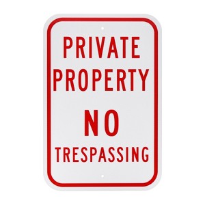 Unique Bargains Waterproof Reflective Garden Private Property - No Trespassing Sign 1 Pc - 1 of 4