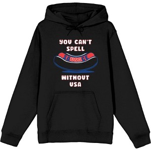 Americana You Can't Spell Sausage Without USA Long Sleeve Adult Hooded Sweatshirt - 1 of 2