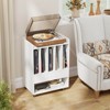 Costway Record Player Stand with Drawer & Record Holder,Lockable Wheels for Living Room White/Brown/Walunt - 2 of 4