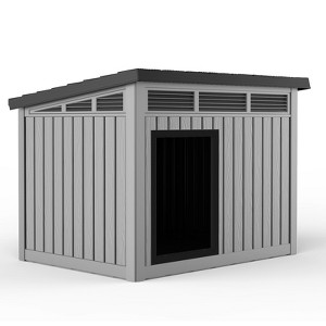 MooxvMoo Dog House Resin Dog Kennel Furniture,Indoor&Outdoor,for Patio Porch, Living Room Feral Cat Dog, Durable and Sturdy - 1 of 4