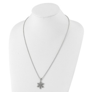 Chisel Stainless Steel Polished with Cubic Zirconia Snowflake Pendant on a 24" Ball Chain Necklace - 1 of 3