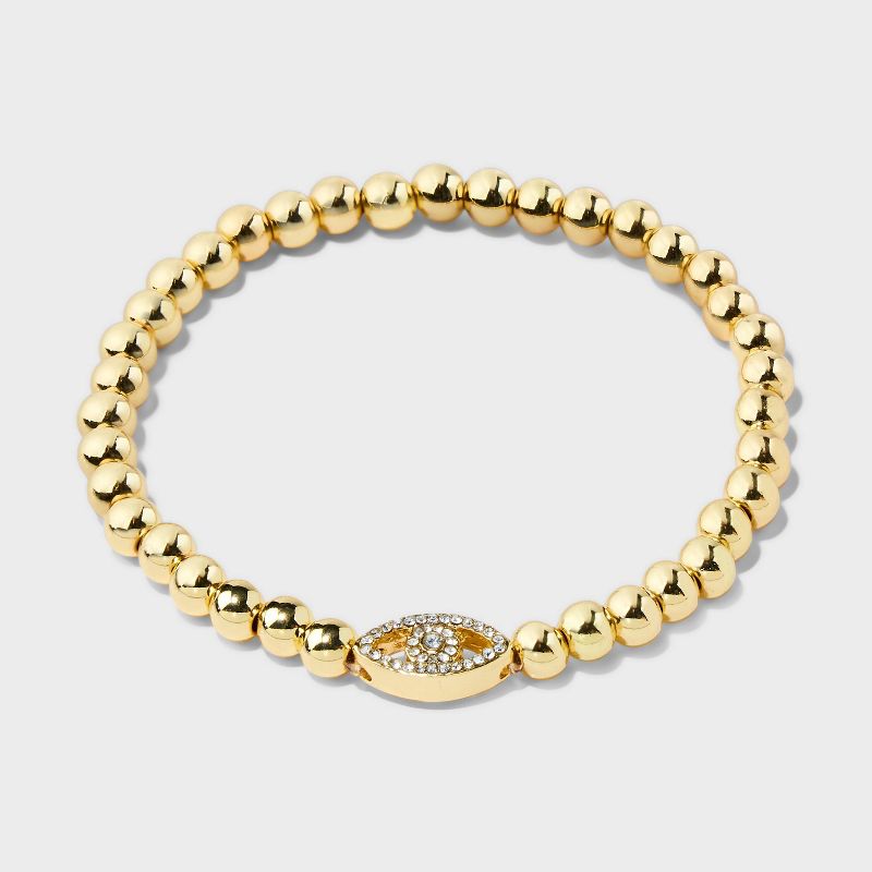 SUGARFIX by BaubleBar Pave Eye Stretch Bracelet - Gold, 1 of 5