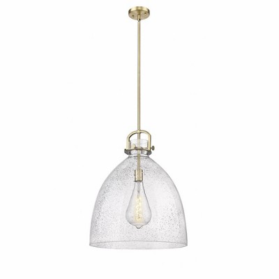 Newton Bell - 1 Light Stem Hung Pendant In Industrial Style-23.88 Inches Tall and 18 Inches Wide