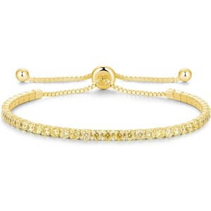 Sterling Silver Birthstone Tennis Bracelet, 2.5mm Adjustable 9 Inch Bolo Bracelet, Birthday Gift for Women Mom Wife - 1 of 4