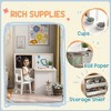 Lirago 3 in 1  Kids Table and Chairs Children Activity Table with Storage Blackboard Whiteboard Foldable Design Toddler Furniture Set for Ages -9 - 3 of 4