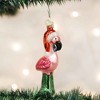 Old World Christmas 5.0 Inch Yard Flamingo Santa Hat Christmas Tree Ornaments - 2 of 3