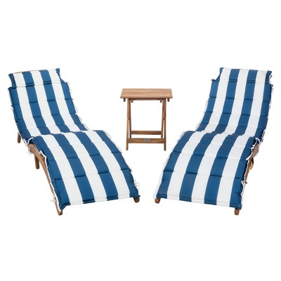 Pacifica 3pc Lounge Set - Natural/Navy - Safavieh