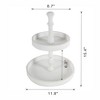 Hachikiko Two-Tiered Round Wooden Tray - 11.8"×11.8"×15.4" Farmhouse Decorative Serving Stand for Appetizers, Cakes, Fruit, Halloween & Everyday Use - 3 of 4