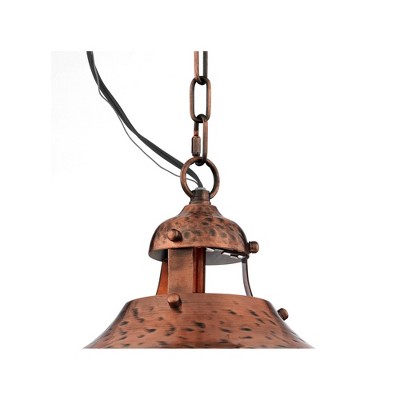 Dyed Copper Hammered Dome Pendant Light with Adjustable Chain