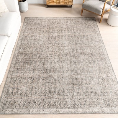 Hillstone Gray Rectangular Synthetic Vintage Medallion Area Rug