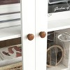 Lirago White Glass Door Display Cabinet providing versatile storage for dishes apply to Kitchen or Living Room or Dining Room 31.5"Wx15.74"Dx78.7"H - 4 of 4