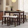 NicBex 3-Piece Rectangle Bar Table Set for 2 Modern Faux Marble Table Set with Drawers and 2 Upholstered Chairs for Dining Room - 2 of 4