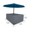 Covers&All Rectangle Table & Chair Set Cover, Umbrella Hole, 12 Oz Waterproof UV & Weather Resistant - 2 of 4