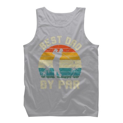 Men's Design By Humans Best Dad By Par Tropical Golf By Tank Top