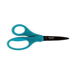 Fiskars 7'' NonStick Softgrip Scissors Teal Sparkle: Stainless Steel, School & Kids, 7 Inch, Lifetime Warranty - 1 of 2
