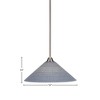 Toltec Lighting Paramount 1 - Light Pendant in  Brushed Nickel with 16" Gray Matrix Shade - 2 of 2