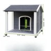 VisioGear Outdoor Wooden Dog House, Waterproof Dog Cage, Windproof and Warm Dog Kennel for Medium Dogs Pets Animals, Gray, 35.83"*39.38"*32.5" - 3 of 4