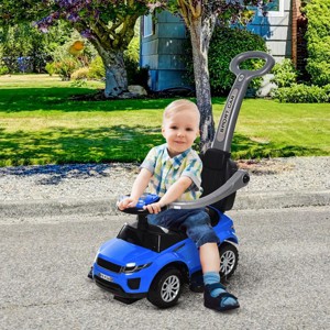 2 In 1  Push Car Stroller Sliding Car with Horn Music Light Function Secure Bar Ride on Toy for Boy Girl 1-3 Years Old-3irtyhousy - 1 of 4