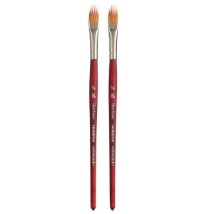 Princeton Velvetouch Filbert Grainer Brush, Synthetic Bristles, Short Handle Mixed Media Paintbrush, Scarlet, Size 3/8 inch, Pack of 2 - 1 of 4