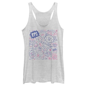 Women's Turning Red Doodle Collage Racerback Tank Top - 1 of 4