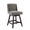 Hyleory Set of 2 Elegant Fabric Bar Stools with Solid Wood Frame - 2 of 4