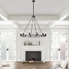 DEWDROP  12 Light 12.2-Inch Black Farmhouse Wheel Pendant Light - 4 of 4