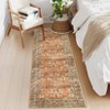 Vintage Floral Area Rug, Machine Washable, Non-Slip, Stain-Resistant, Pastel Oriental, Soft Low-Pile Carpet, Pet-Friendly for Living Room, Bedroom - 3 of 4
