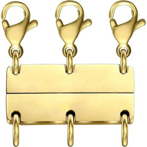 Magnetic Layering Clasps for Necklaces, Gold Multi-Strand Separator for Layered Jewelry - 1 of 4
