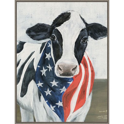 Amanti Art American Cow II by Annie Warren Canvas Wall Art Print Framed 23-in. x 30-in.