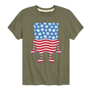 Boys' - SpongeBob SquarePants - Silhouette Stars Stripes Short Sleeve Graphic T-Shirt - 1 of 4