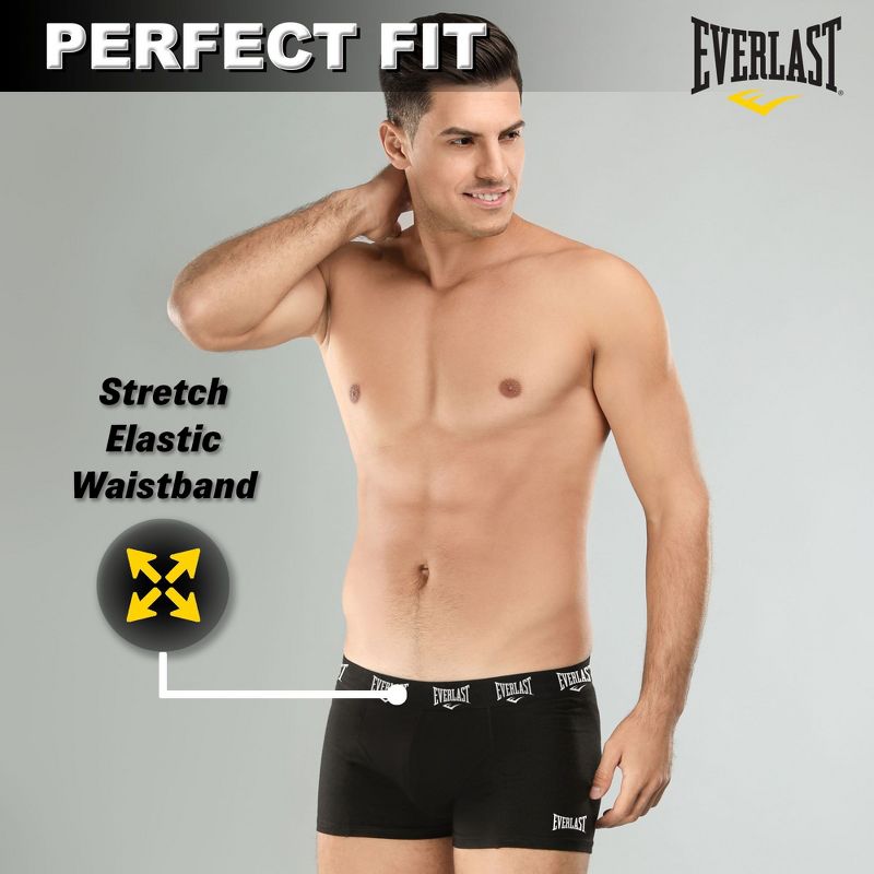 Everlast Value Pack 6pcs Mens Cotton Boxer Briefs Breathable Tagless Stretch Underwear For Men, 4 of 6