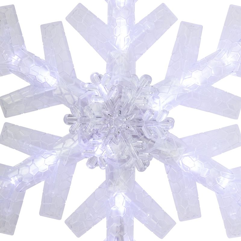 Northlight 14.75" LED Lighted Clip-On Snowflake Christmas Tree Topper, White Lights, 5 of 7