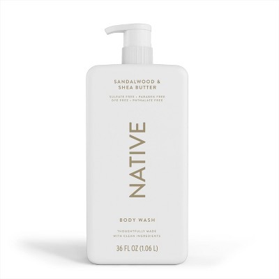 Native Body Wash Pump - Sandalwood & Shea Butter - 36 fl oz