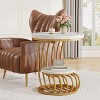 ORRD Round End Table with 2 Tiers, White Faux Marble & Gold Metal Arc Frame, Modern Small Side Table or Bedside Nightstand for Living Room & Bedroom - 4 of 4