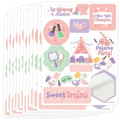 Big Dot Of Happiness Pajama Slumber Party - Girls Sleepover Birthday Party Water  Bottle Sticker Labels - Set Of 20 : Target