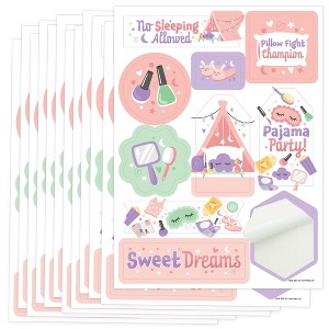 Big Dot of Happiness Pajama Slumber Party - Girls Sleepover Birthday Party Favor Sticker Set - 12 Sheets - 120 Stickers - 1 of 4