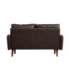 Modern Sofa Leather Couch with Wooden Legs for Living Room Office - 3 of 4