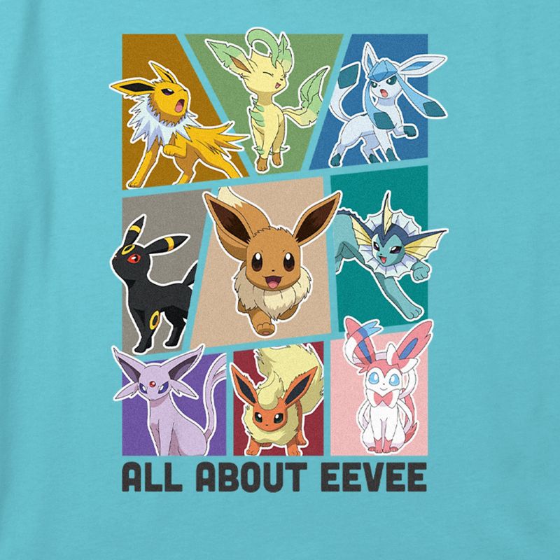 Girl's Pokemon All About Eeveelutions Crop Top T-Shirt, 2 of 4