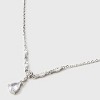 Silver Plated Cubic Zirconia Pear Pendant Necklace and Stud Earring Set 2pc - Silver - 4 of 4