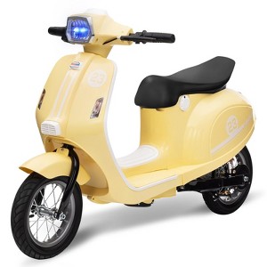 Jojoka 24V Electric Moped Scooter 350W Ride on Motorcycle For Big Kids w/ Rear Brake,Twist Grip Throttle & LED Light,Max 14MPH - 1 of 4